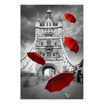 Картина (40х60 см) Тауэрский мост и красные зонтики HE-101-643